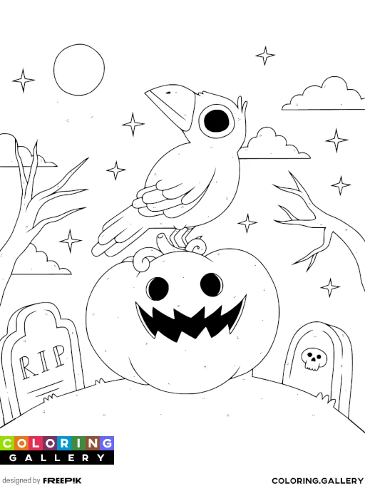 Raven on a Pumpkin